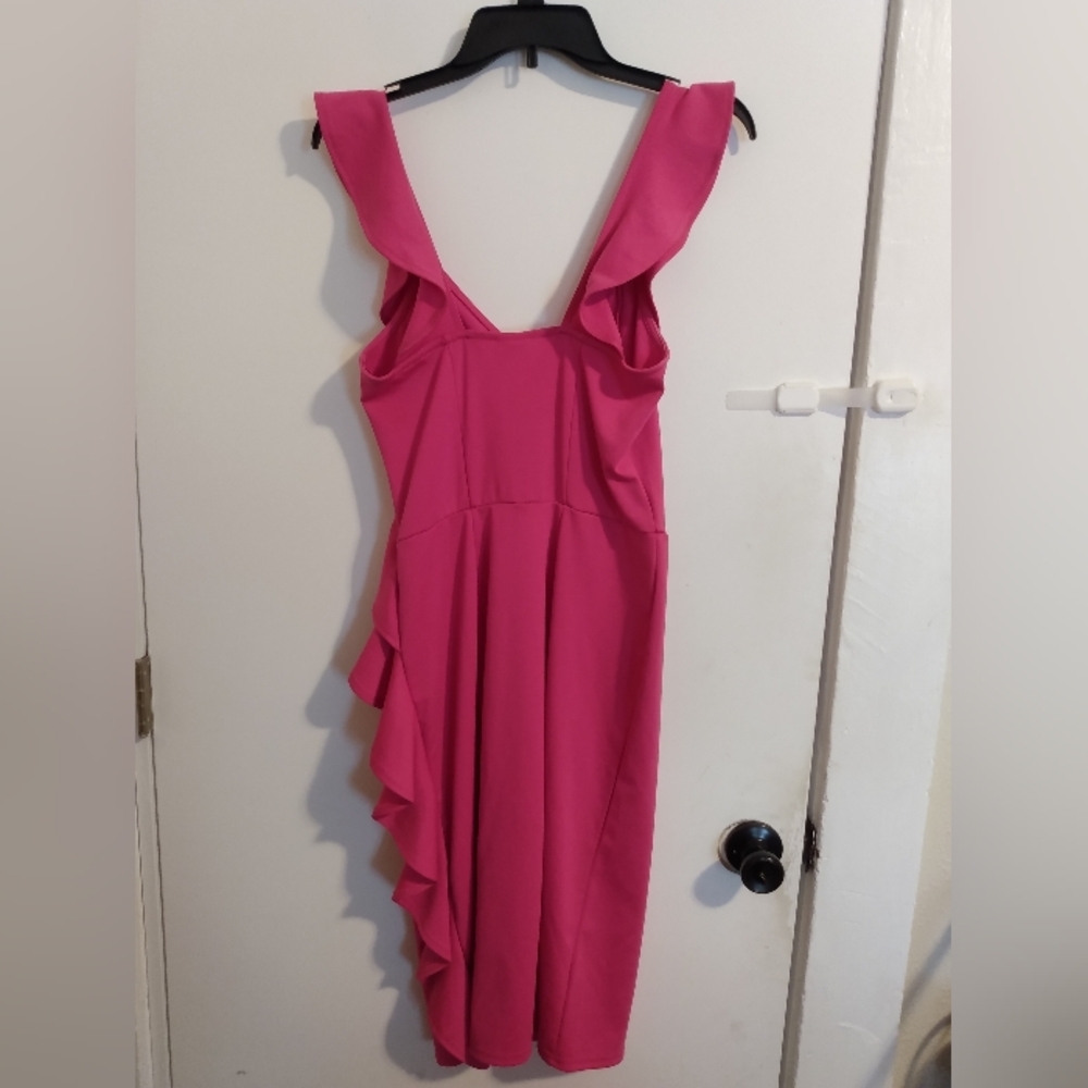 Pink Lascana Women's Size 4 Sleeveless Dress With Ruffle Accent - Picture 2 of 6